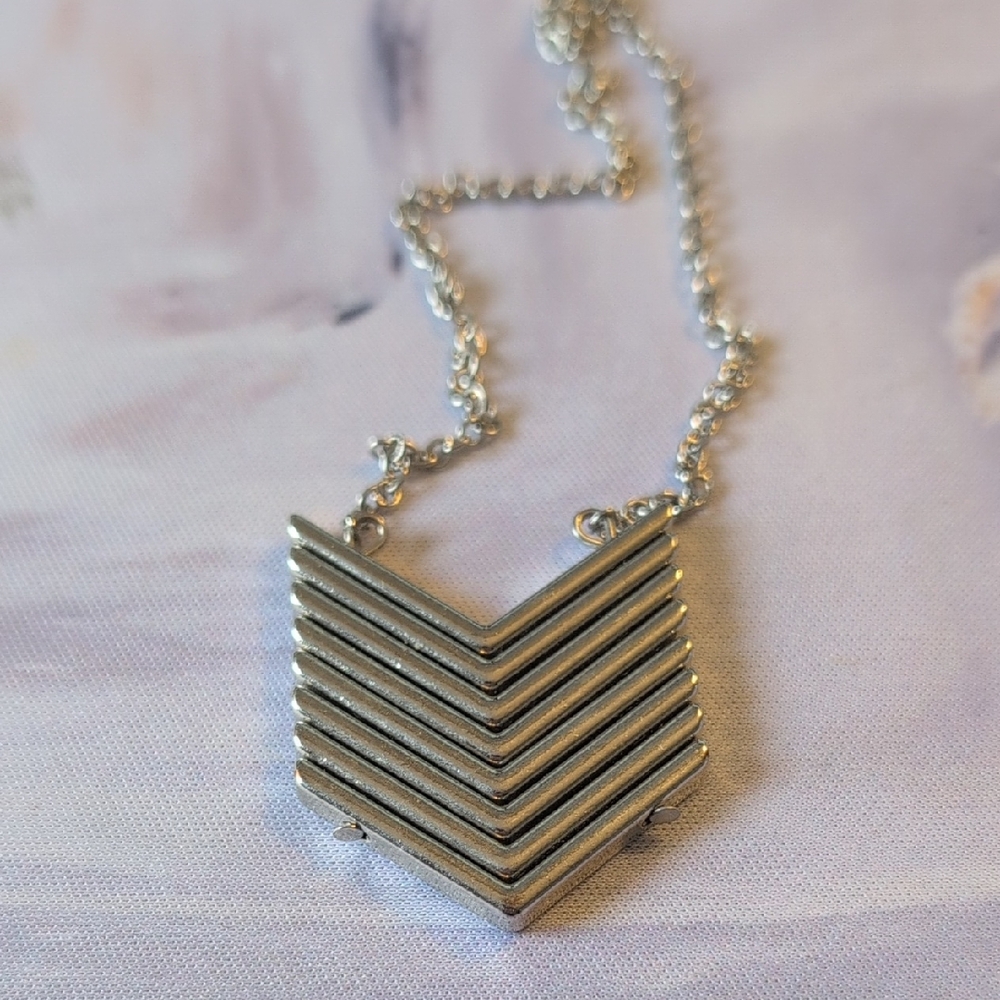Silver Chevron Necklace